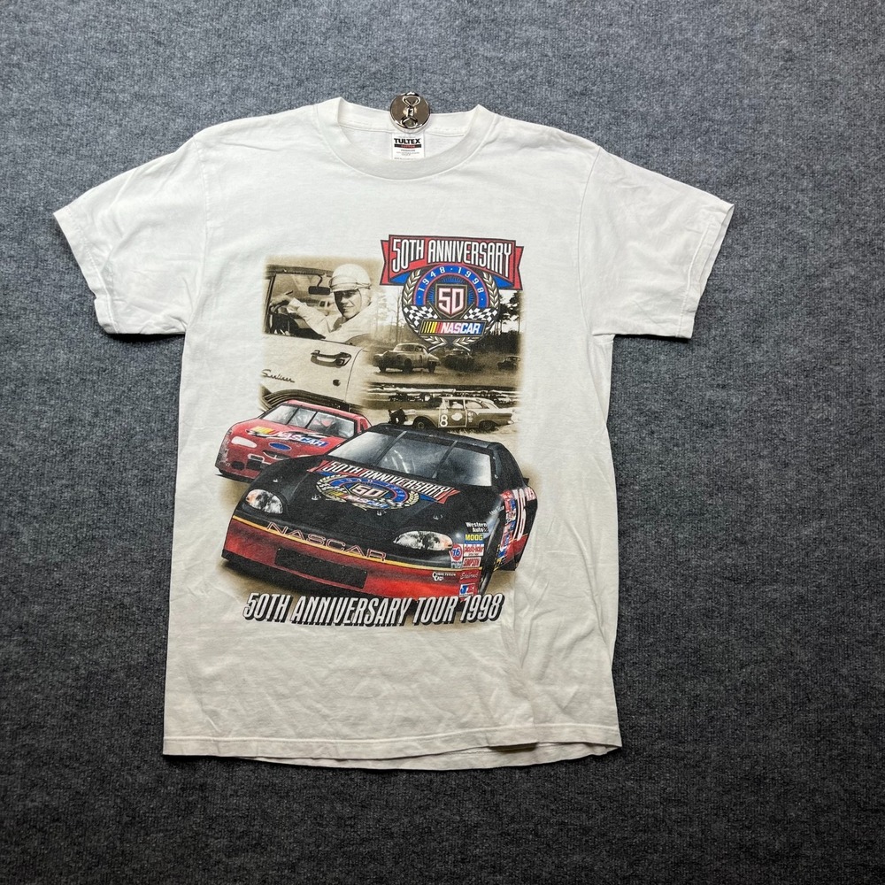 Vintage 1998 NASCAR 50th Anniversary Tour T-Shirt Car Racing USA Made - Large